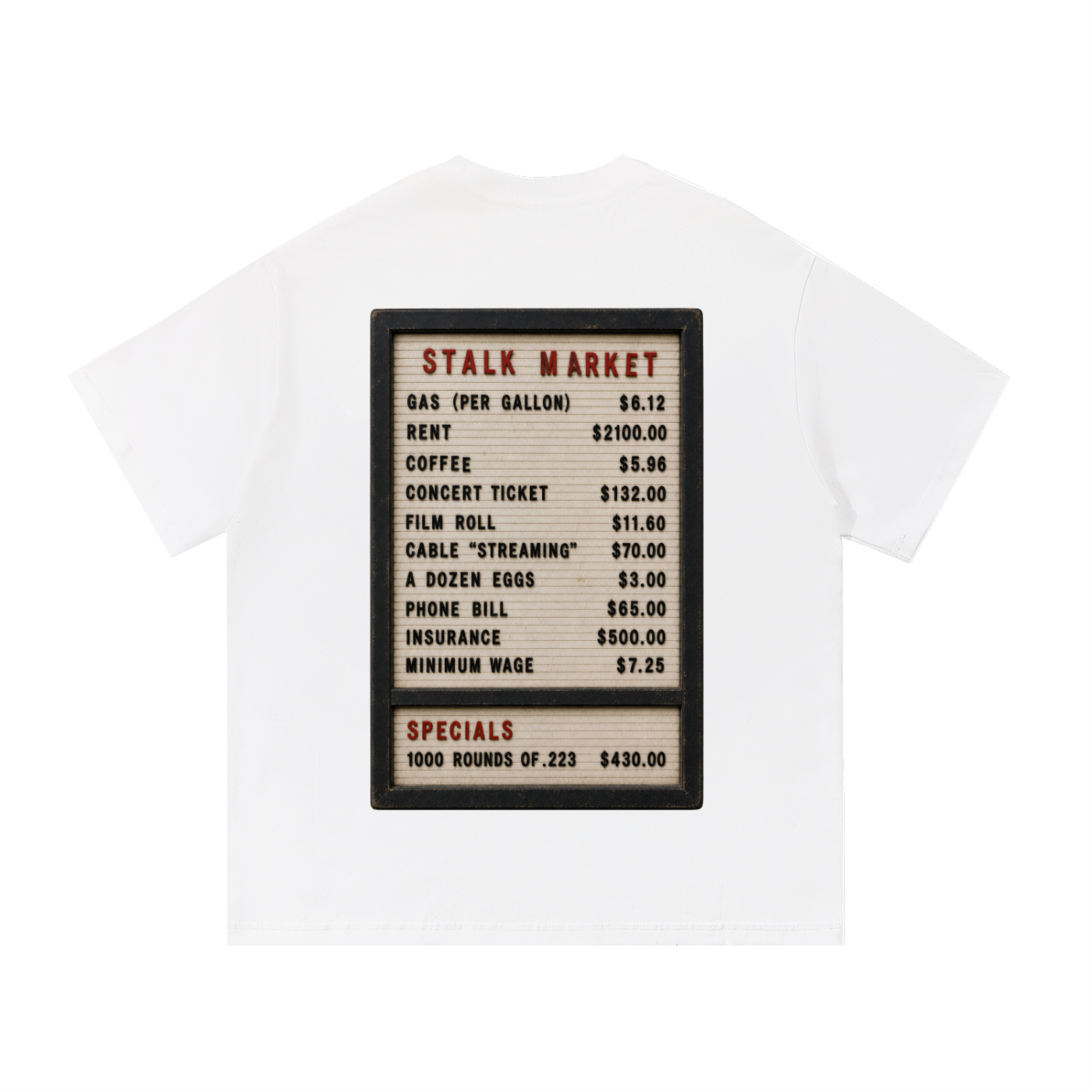 Stalk Market Grocery Menu Tee